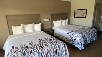 Desk, blackout drapes, iron/ironing board, WiFi (free)