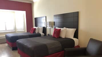 Deluxe Room, 2 Double Beds | 1 bedroom, desk, laptop workspace, blackout drapes