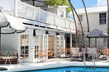 Outdoor pool, open 8:00 AM to 10:00 PM, sun loungers at Lighthouse Hotel - Key West Historic Inns