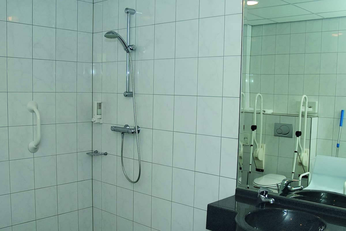 double room, accessible (shower) | bathroom | eco-friendly toiletries, hair dryer, towels