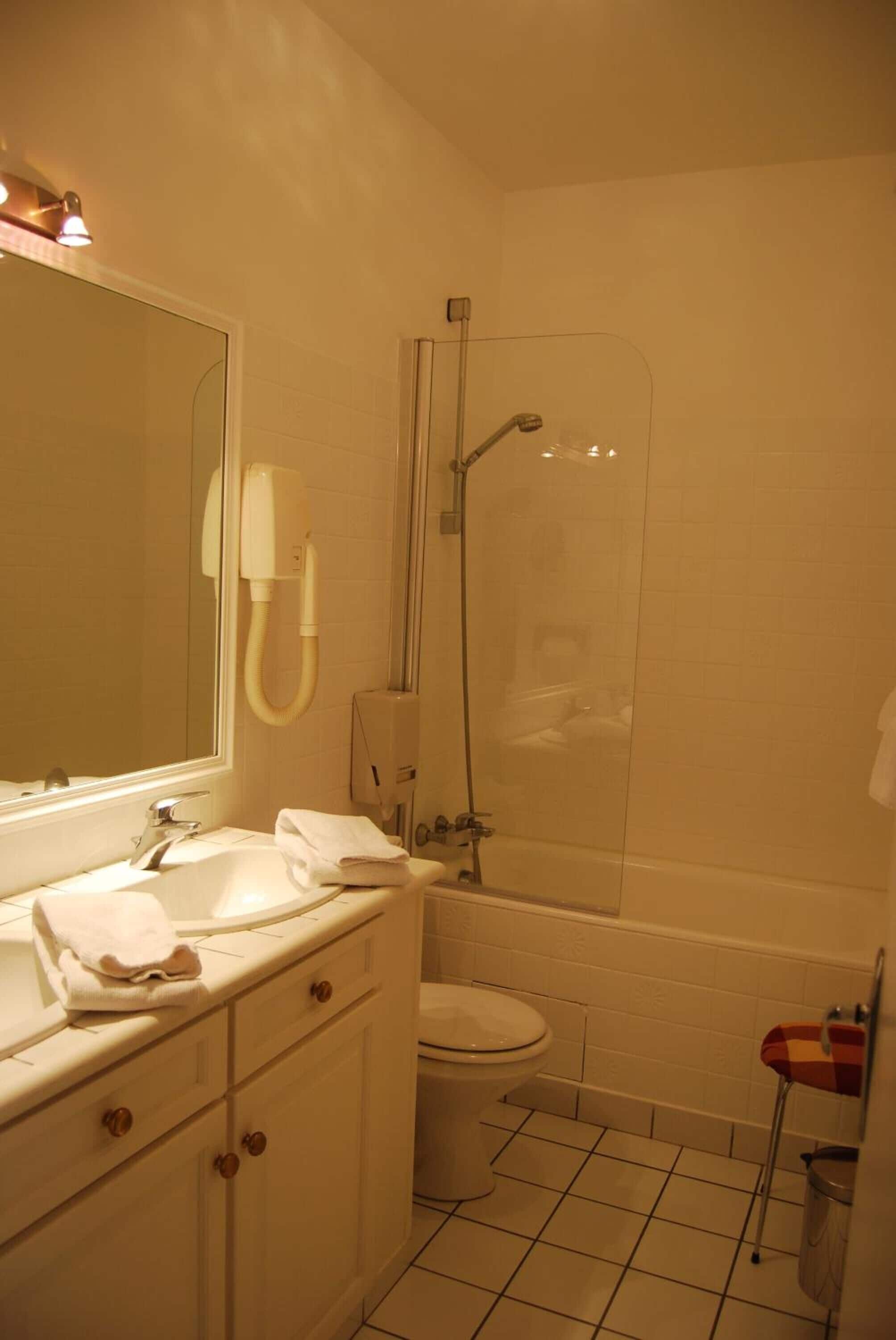 free toiletries, hair dryer, towels