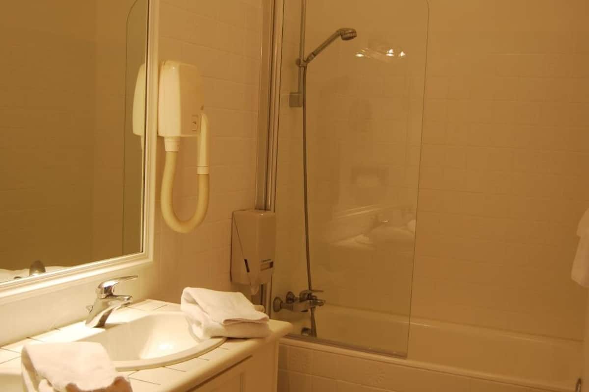 free toiletries, hair dryer, towels