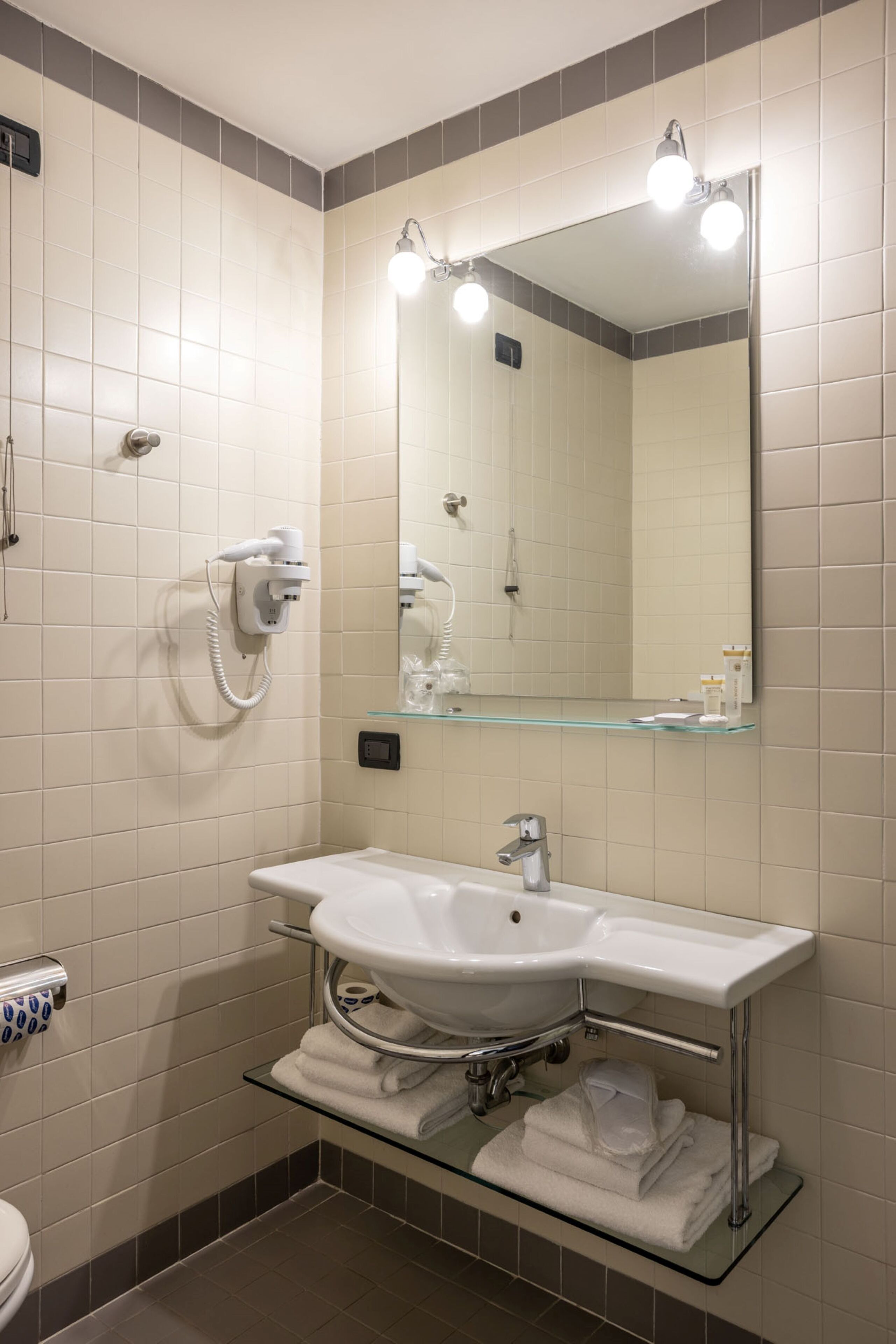 shower, free toiletries, hair dryer, bidet