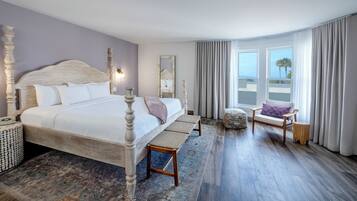 Room, 1 King Bed, Fireplace, Partial Ocean View | 1 bedroom, premium bedding, Tempur-Pedic beds, individually decorated
