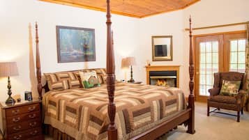 Habitación de lujo, 1 cama de matrimonio grande, chimenea, vistas a la montaña (Royal Springs) | Ropa de cama de alta calidad y decoración individual