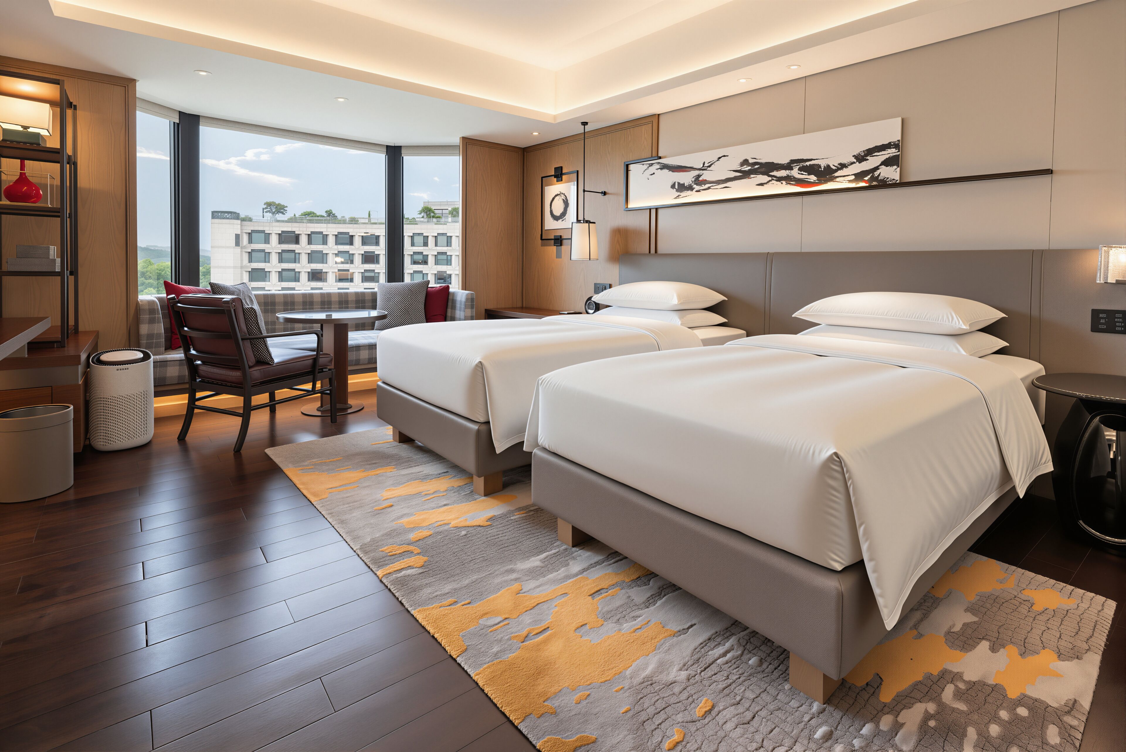 Habitación, 2 camas individuales, vistas al lago | Ropa de cama de alta calidad, minibar, caja fuerte y escritorio