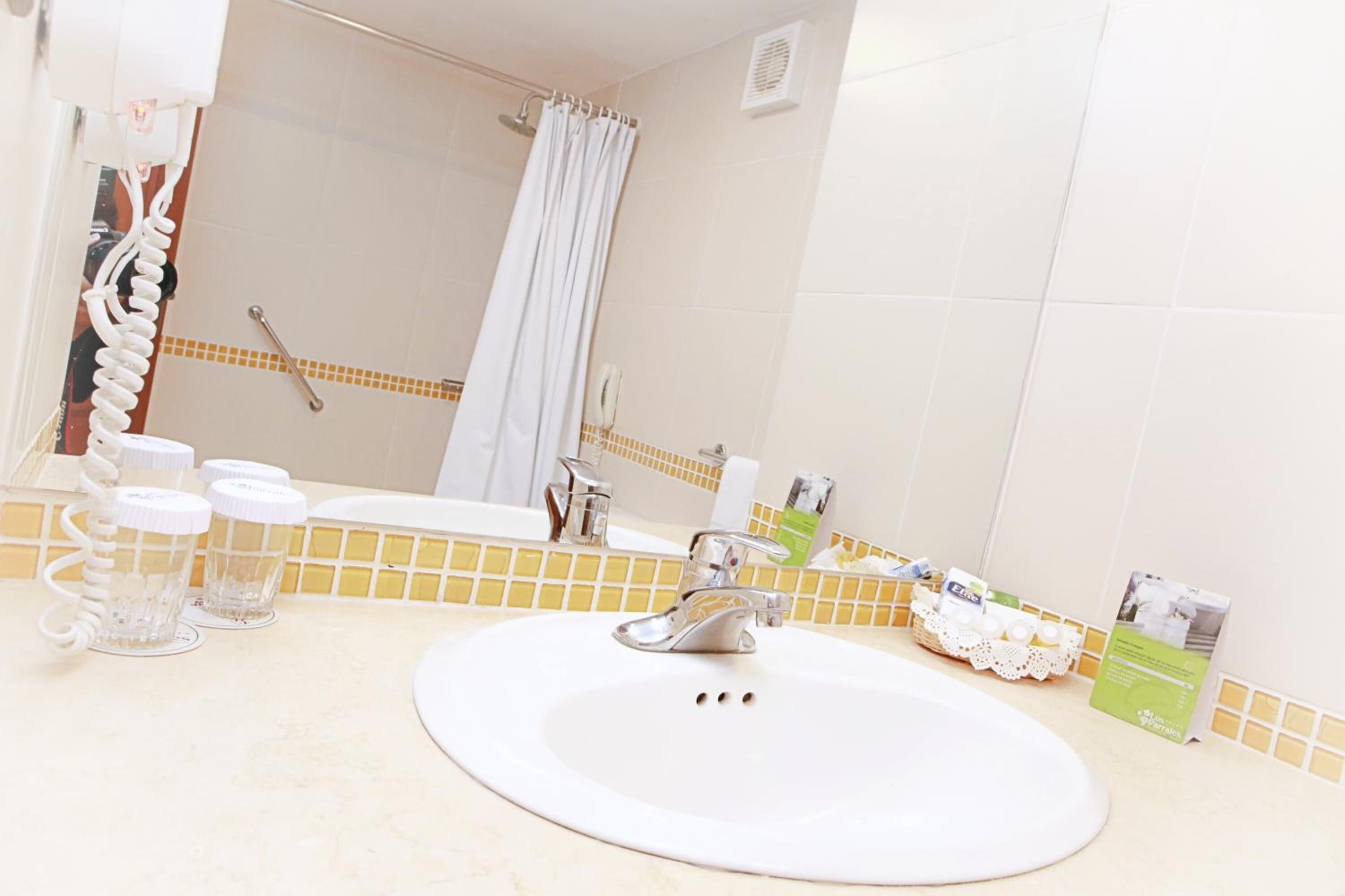 shower, rainfall showerhead, free toiletries, hair dryer