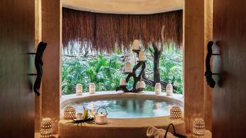 Couples treatment rooms, sauna, hot tub, steam room, body treatments