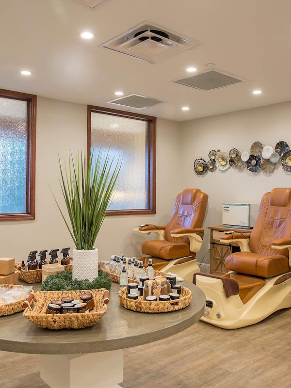 Sauna, hot stone massages, deep-tissue massages, prenatal massages