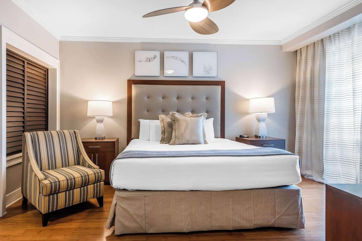 In-room safe, blackout curtains, iron/ironing board, bed sheets