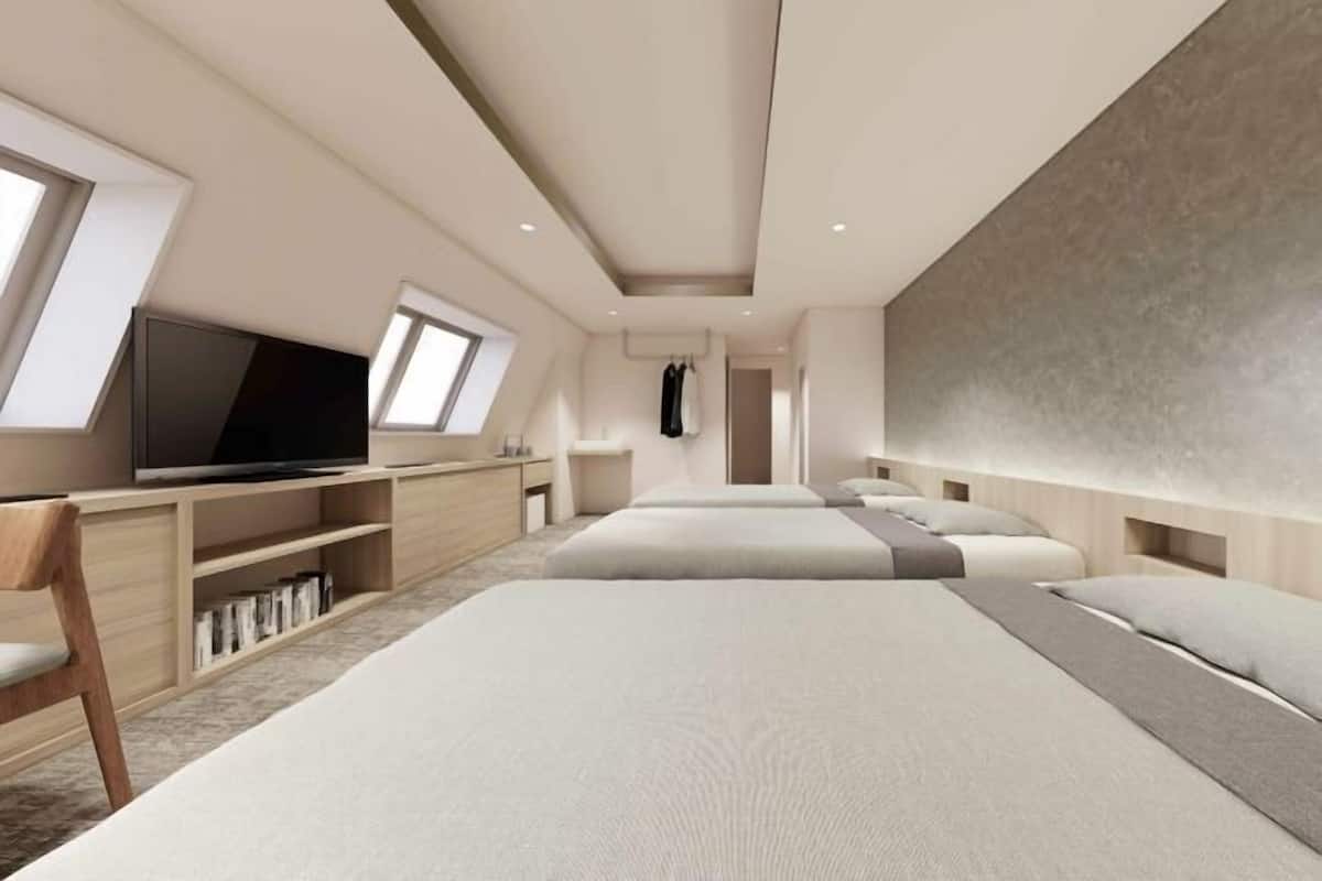 Desk, blackout curtains, iron/ironing board, free WiFi