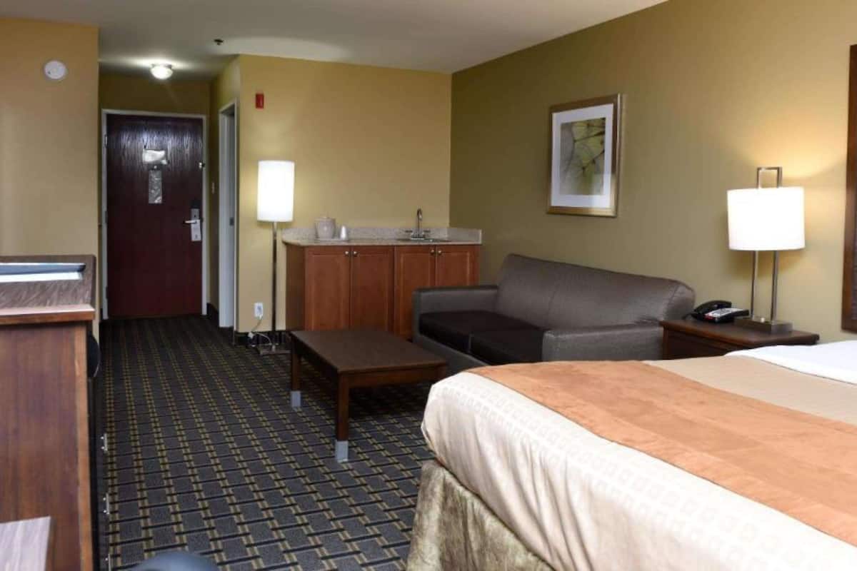 Suite, 1 King Bed, Non Smoking, Refrigerator & Microwave | Iron/ironing board, rollaway beds, free WiFi, bed sheets