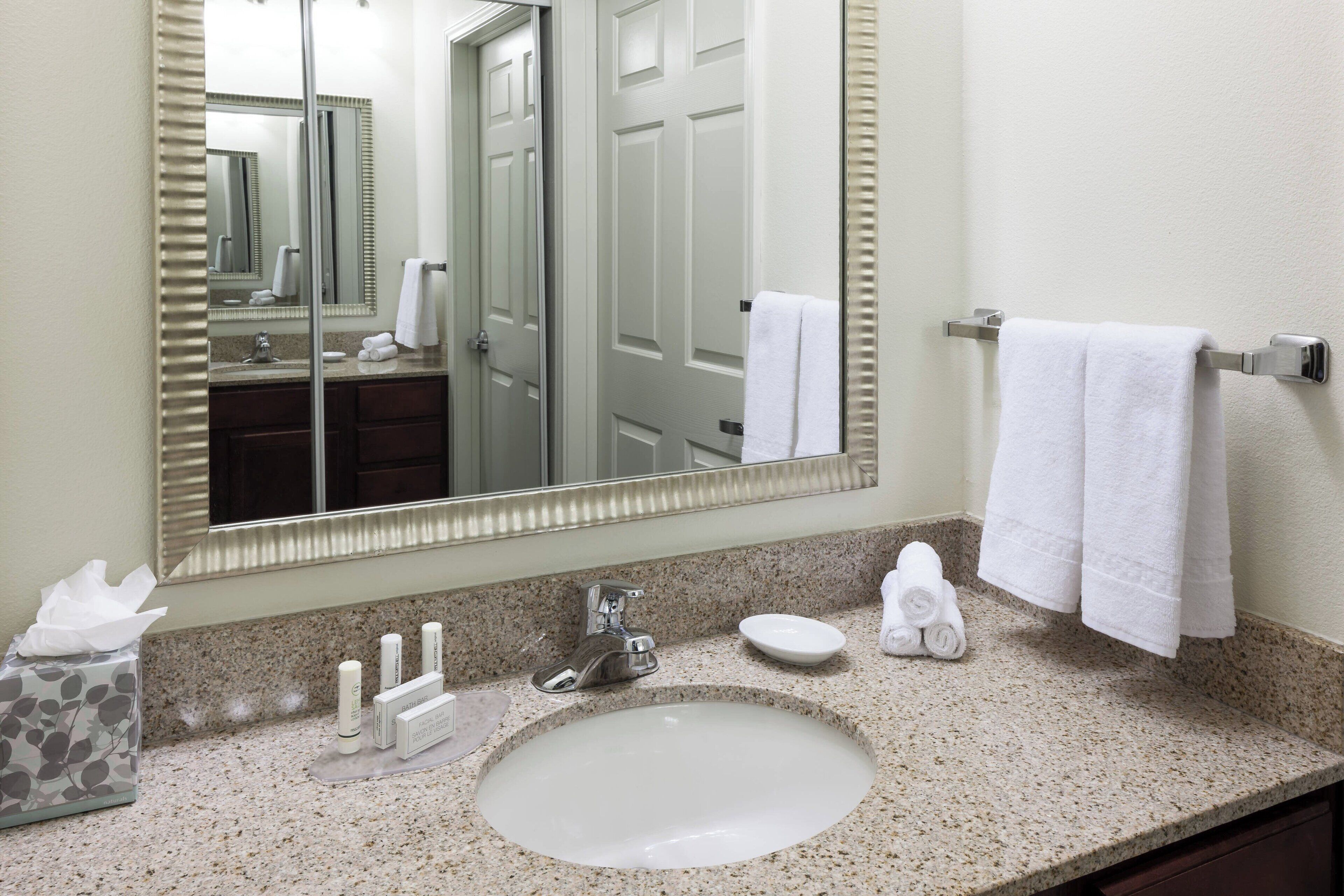 free toiletries, hair dryer, towels