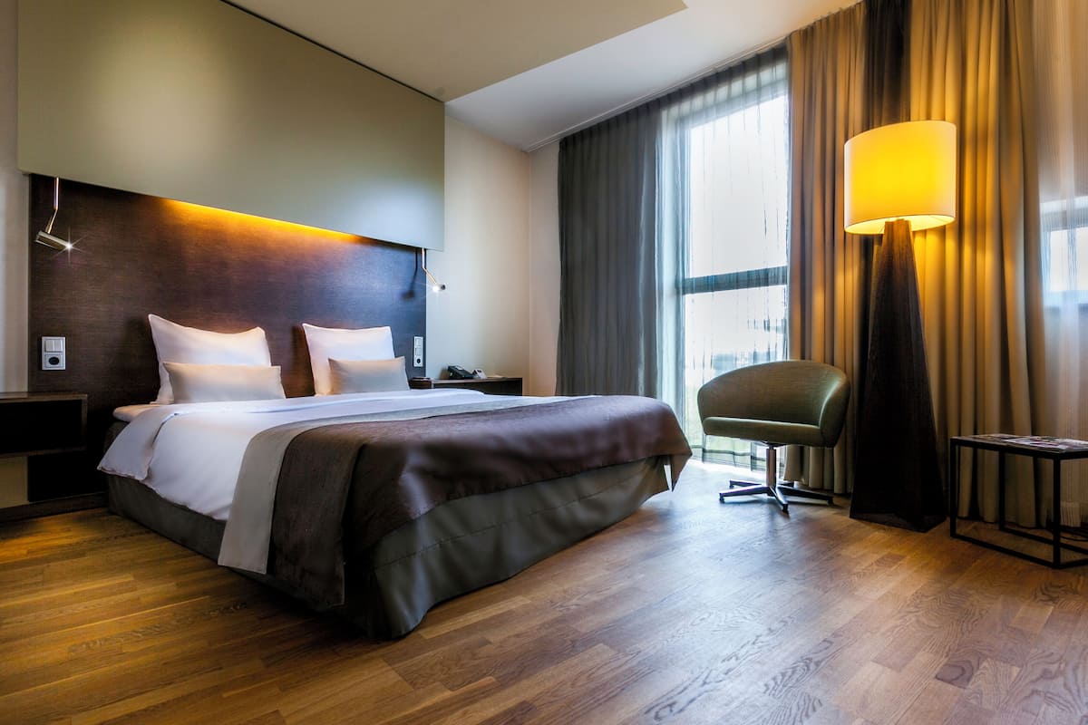 In-room safe, desk, laptop workspace, blackout drapes