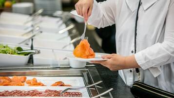 Daily buffet breakfast (EUR 18 per person)
