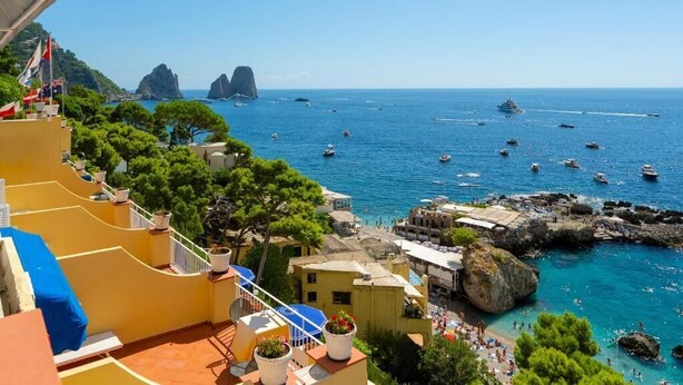Junior Suite, Sea View | Balcony view - Hotel Weber Ambassador (Capri)