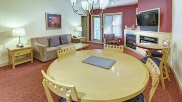 Suite, Multiple Beds, Accessible, Non Smoking (Efficiency) | Living area | Flat-screen TV, DVD player