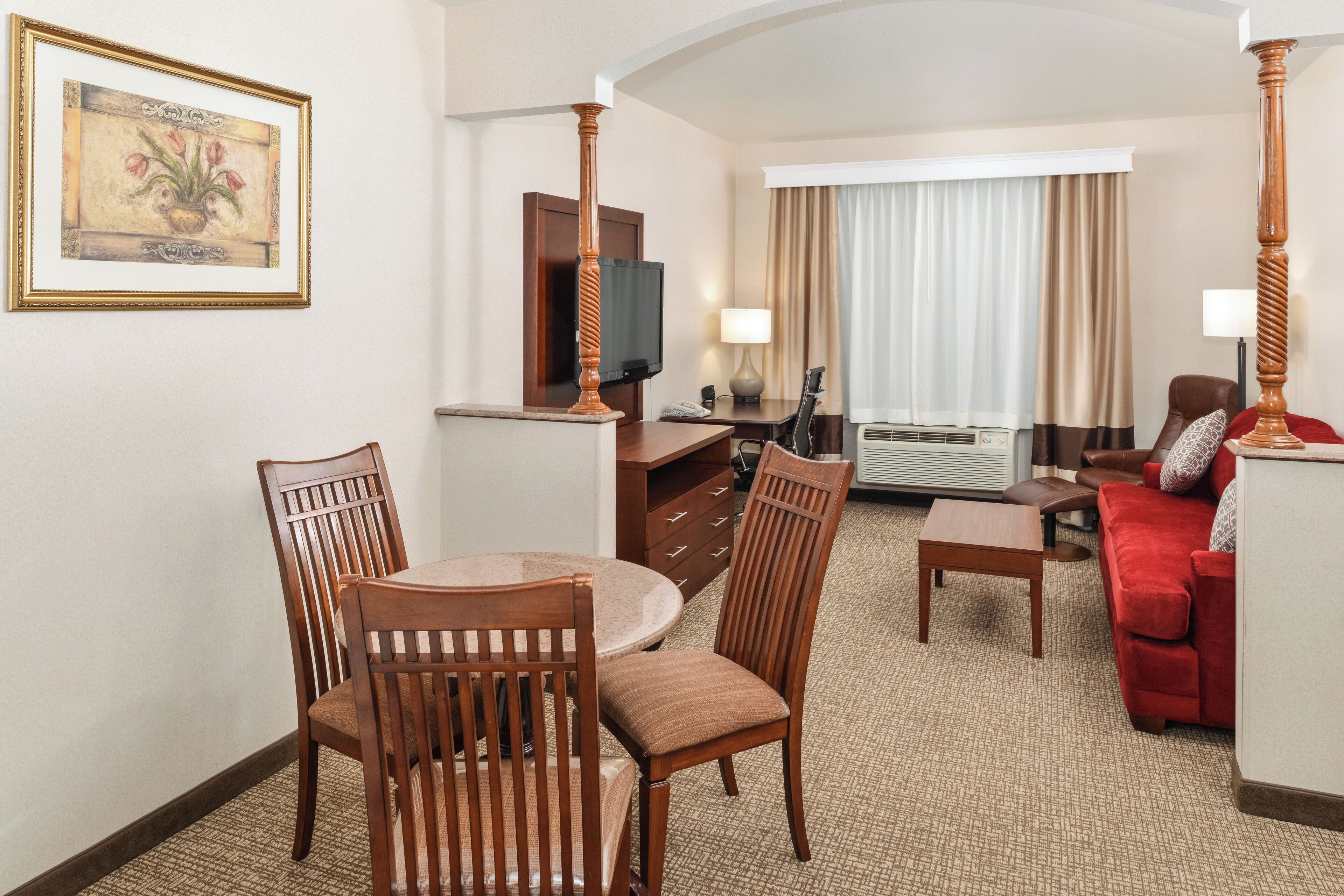 suite, spacious separate sleeping and living room, non smoking | premium bedding, desk, laptop workspace, blackout curtains