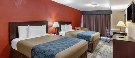 Individually decorated, individually furnished, desk, laptop workspace