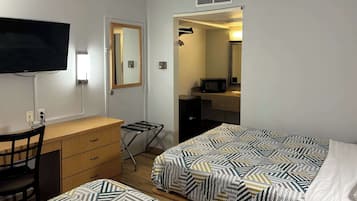Desk, blackout drapes, iron/ironing board, free WiFi