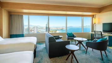 Family Premium Deluxe | Living area | 40-inch flat-screen TV with digital channels, TV