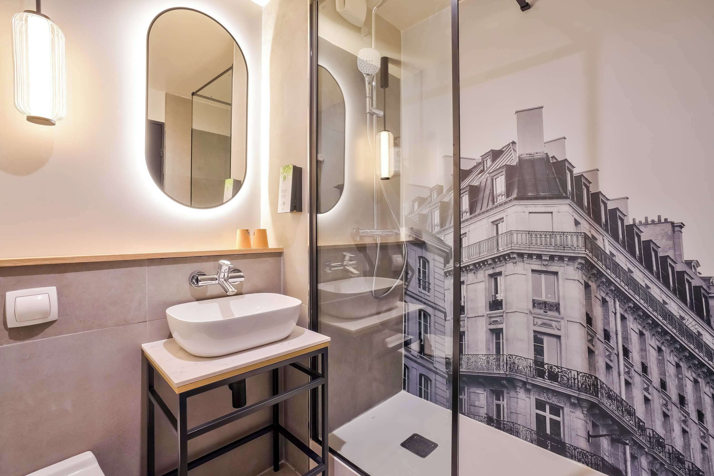 Eco-friendly toiletries, hair dryer, towels