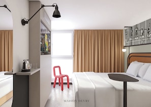 Bureau, rideaux occultants, chambres insonorisées