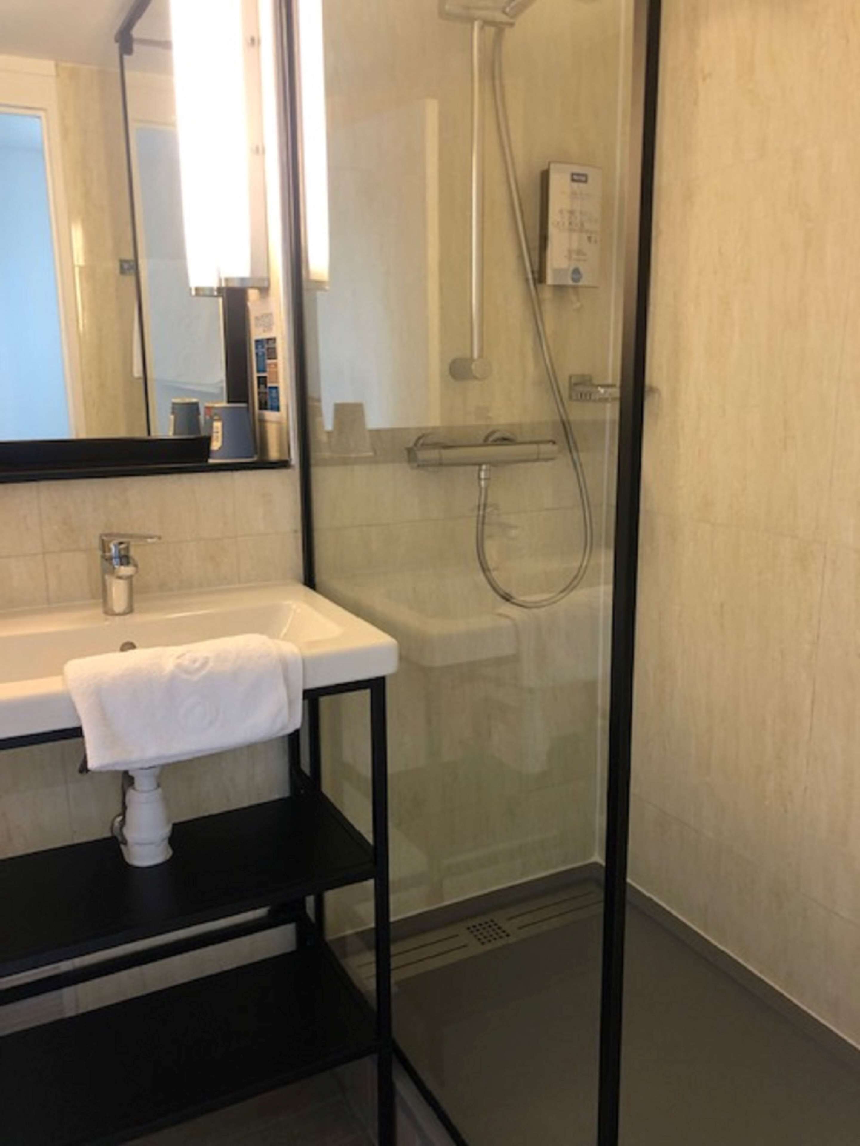 Eco-friendly toiletries, hair dryer, towels, soap