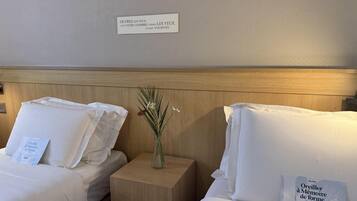 Chambre Standard, 2 lits une place | Bureau, lits bébé (gratuits), Wi-Fi gratuit, draps fournis