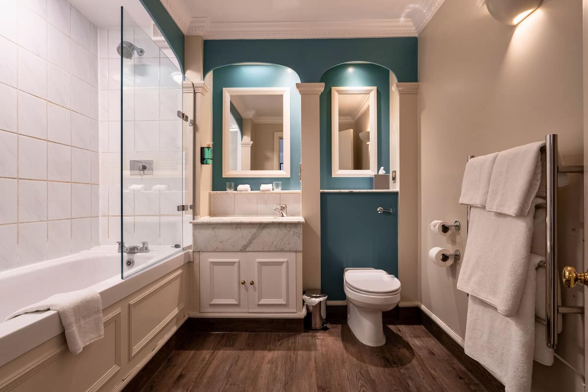 premium double room | bathroom | combined shower/bathtub, free toiletries, hair dryer, towels