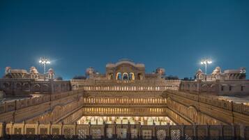 Stunning architecture with intricate details and a central courtyard.