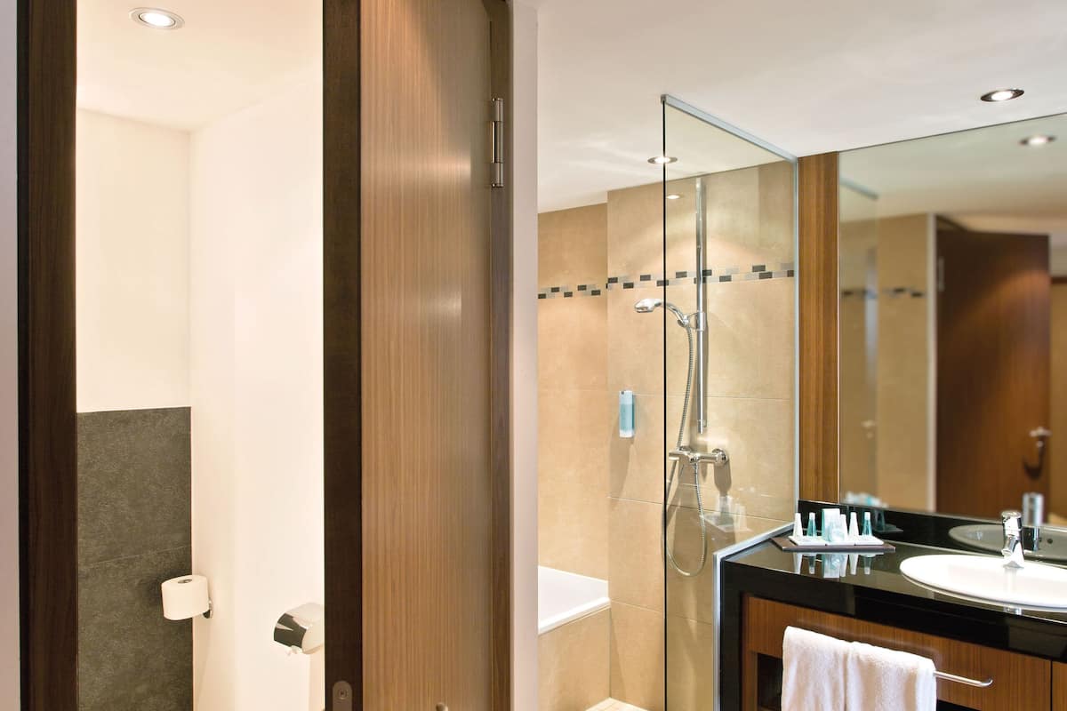 free toiletries, hair dryer, bathrobes, slippers