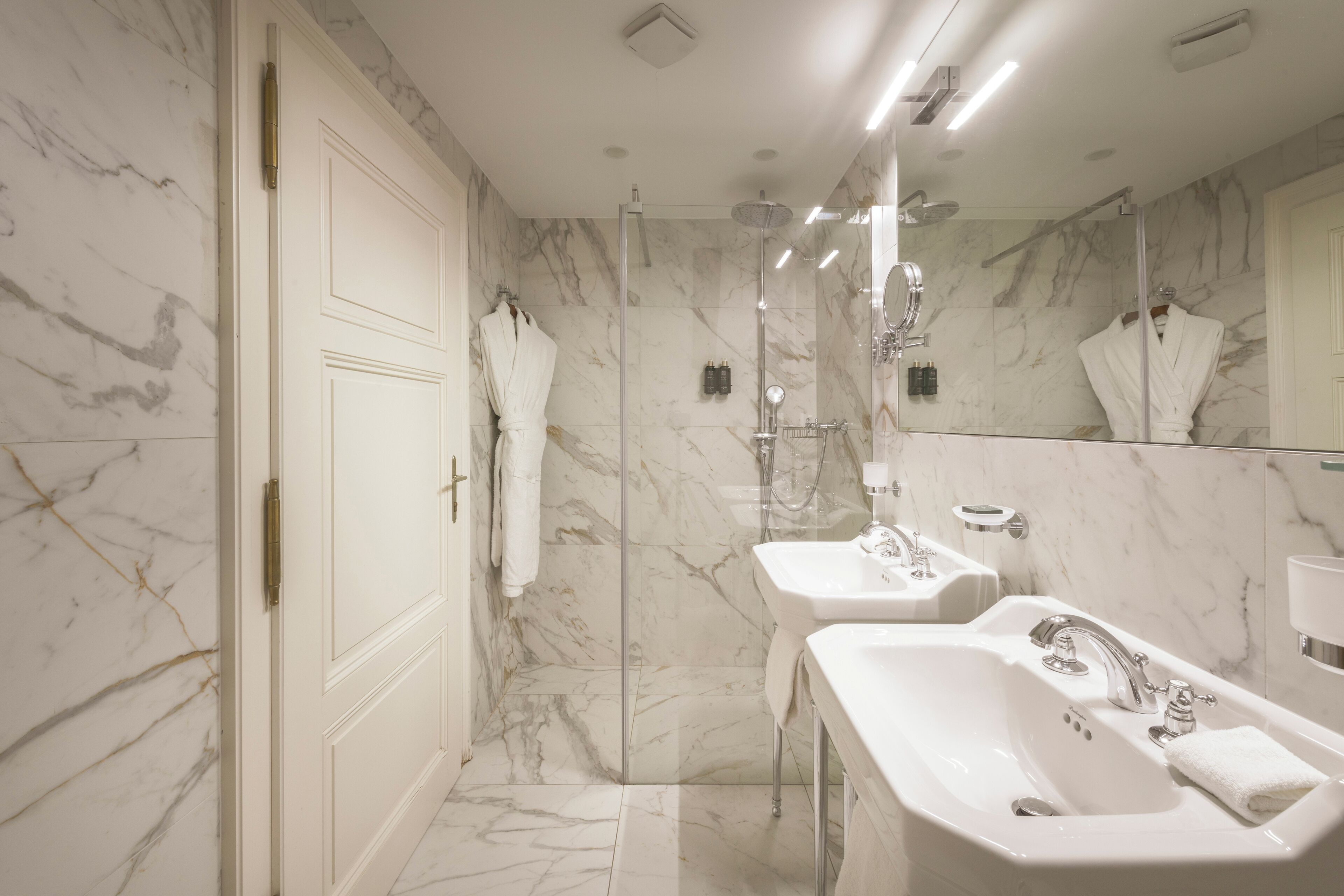 free toiletries, hair dryer, bathrobes, slippers