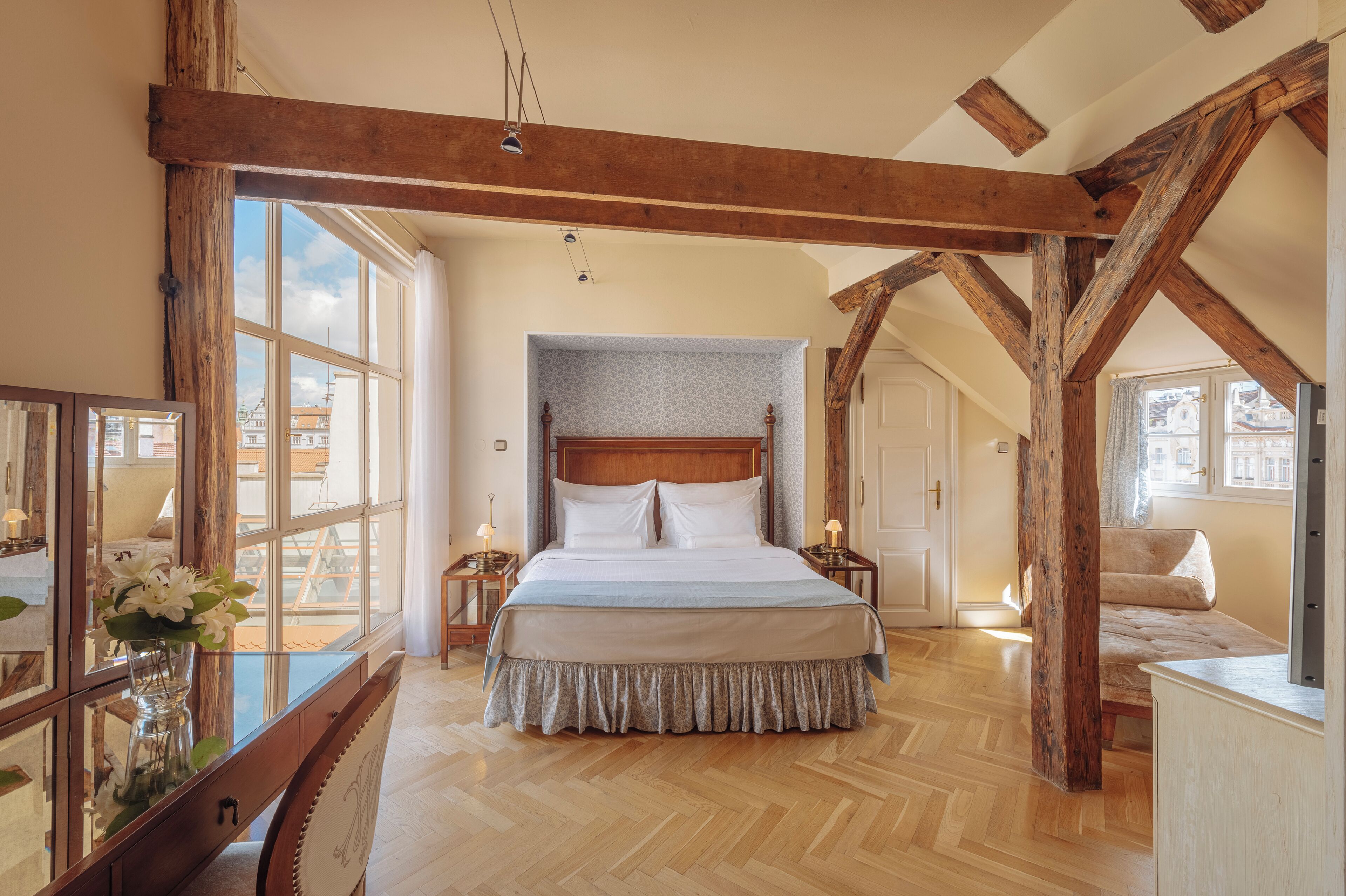 Quarto executivo, 1 cama King | Roupas de cama antialérgicas