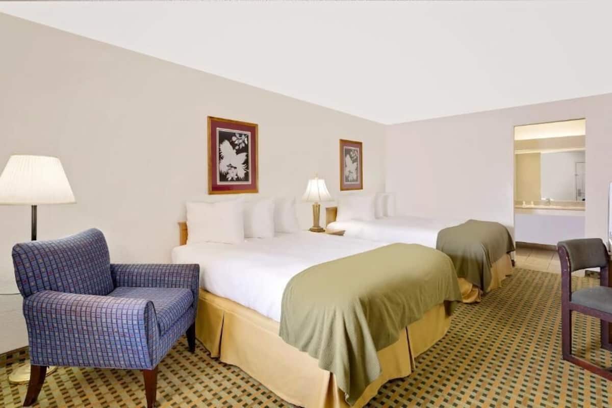 Standard Double Room, 2 Queen Beds, Smoking | 1 bedroom, desk, blackout drapes, iron/ironing board