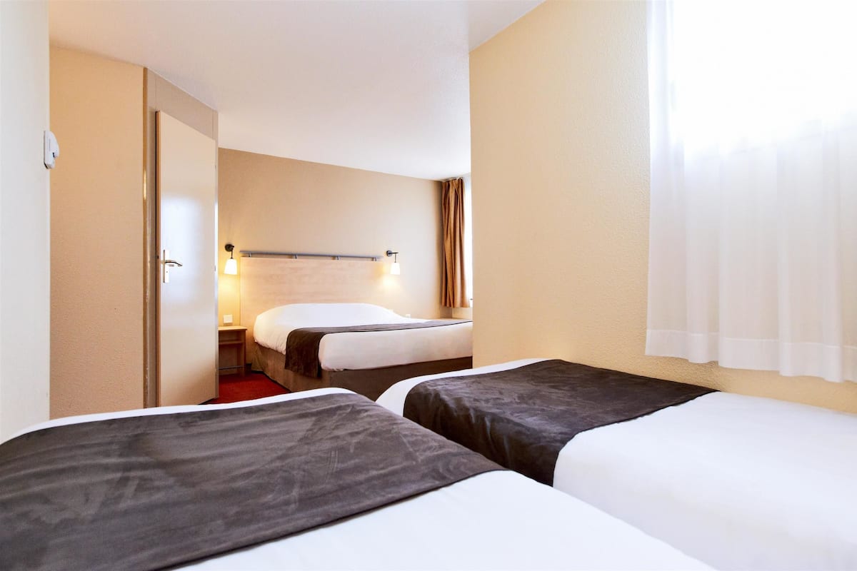 desk, blackout curtains, soundproofing, iron/ironing board