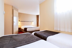 Desk, blackout drapes, soundproofing, iron/ironing board