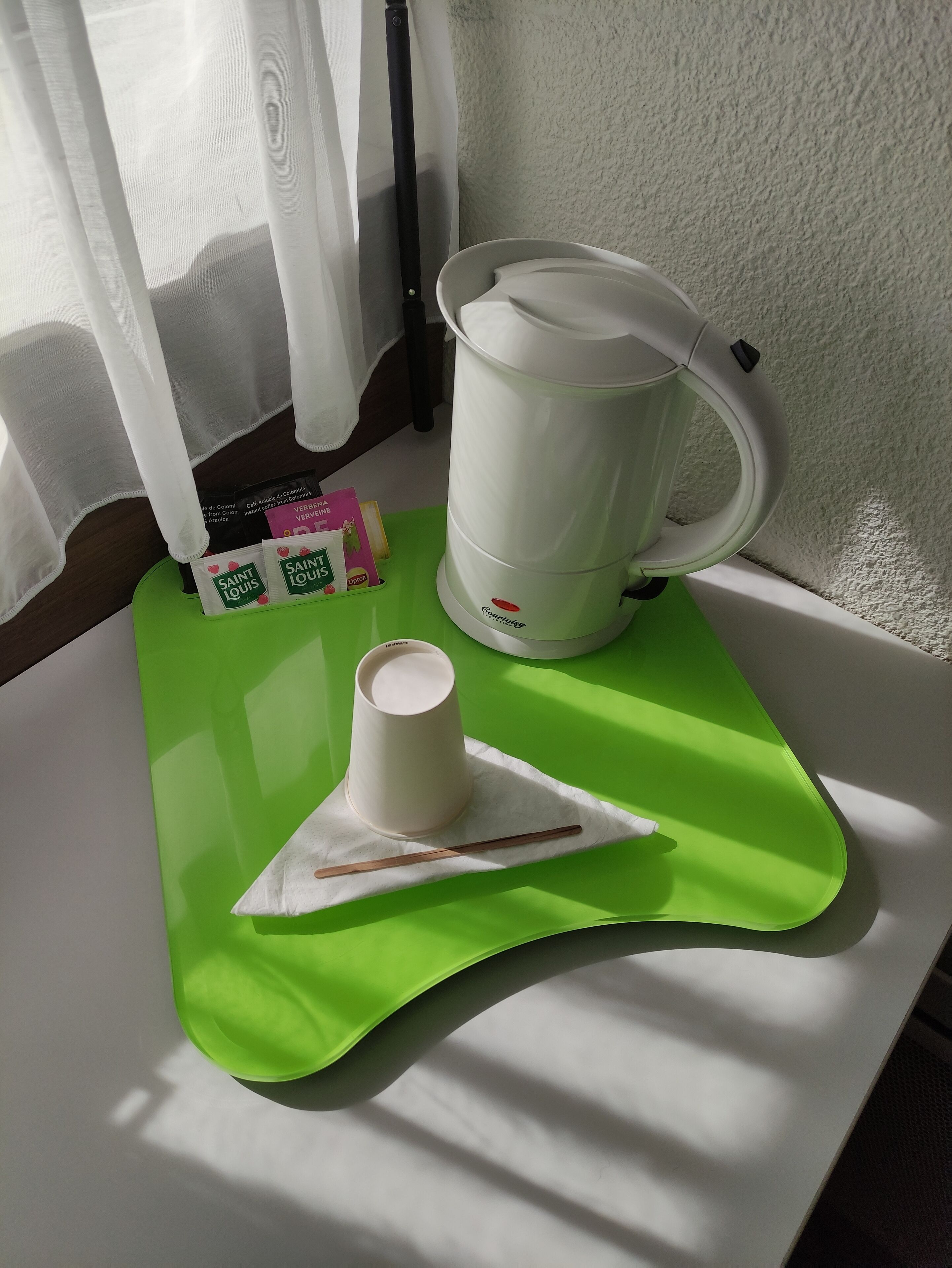 desk, blackout curtains, soundproofing, iron/ironing board