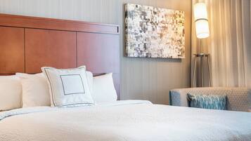 Hypo-allergenic bedding, down comforters, pillowtop beds, desk