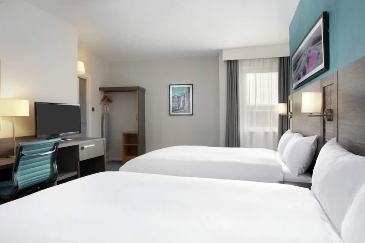 Hypo-allergenic bedding available, desk, laptop workspace
