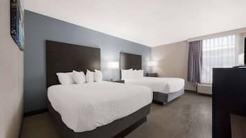 Standard Room, 2 Queen Beds, Non Smoking, Refrigerator & Microwave | Desk, iron/ironing board, Internet, bed sheets