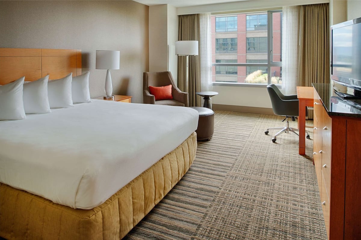 Premium bedding, pillowtop beds, desk, blackout drapes