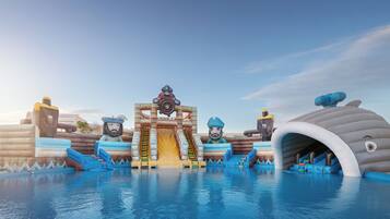 2 outdoor pools, pool umbrellas, pool loungers