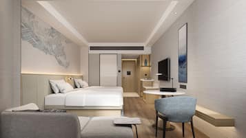 Premium bedding, down comforters, minibar, in-room safe