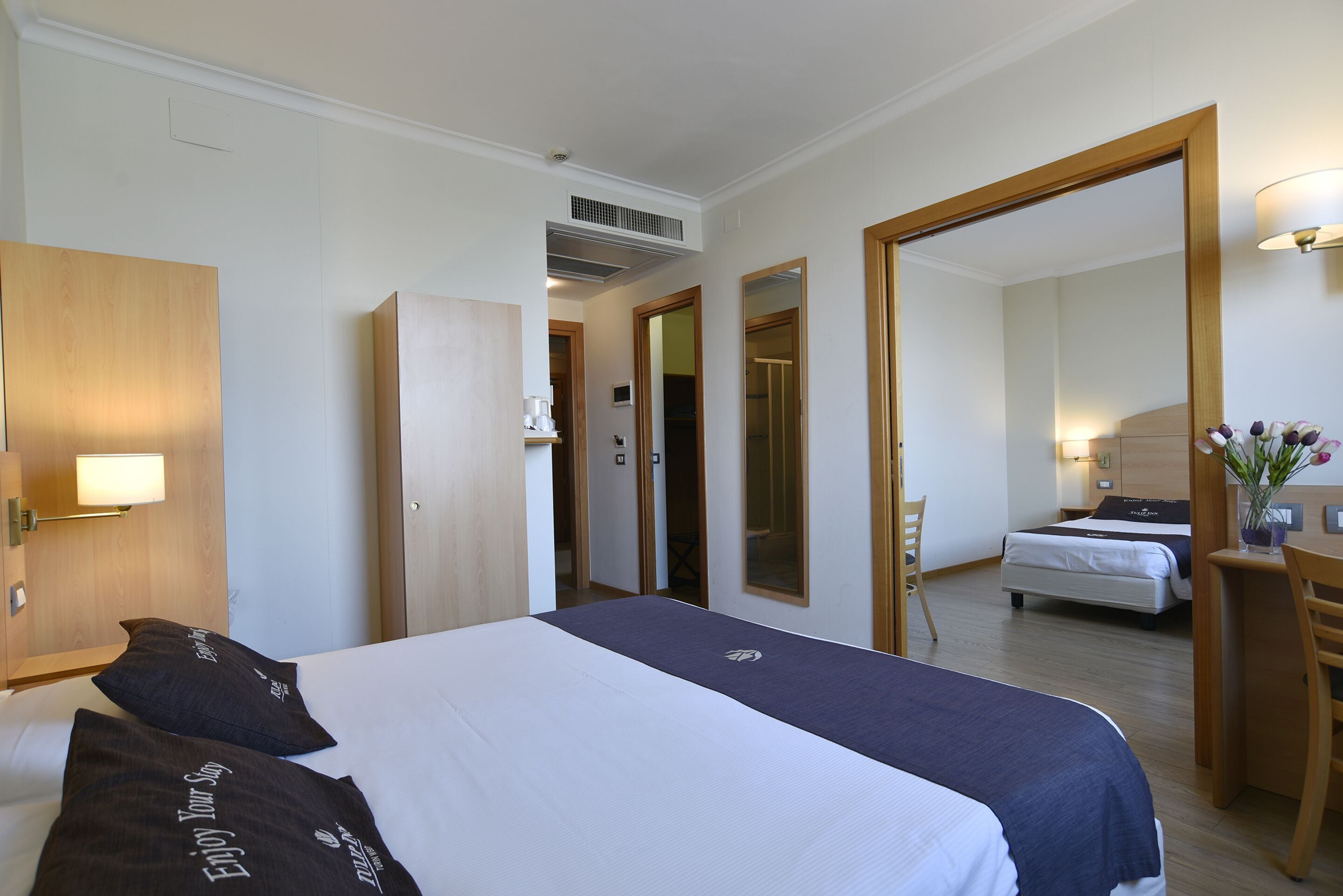 standard room, 2 double beds | down duvets, desk, blackout curtains, soundproofing