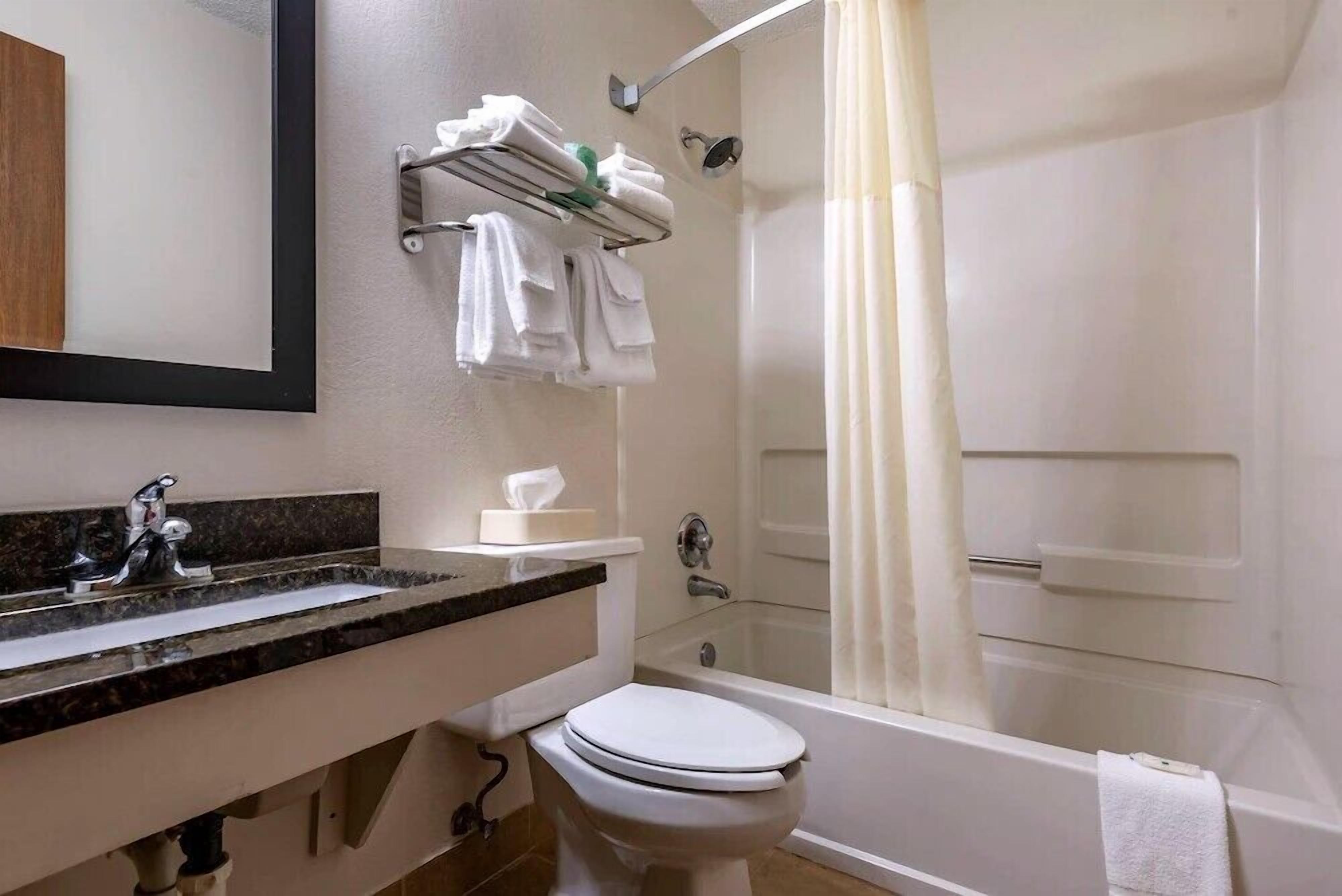 Une salle de bain avec un lavabo, des toilettes et une baignoire.