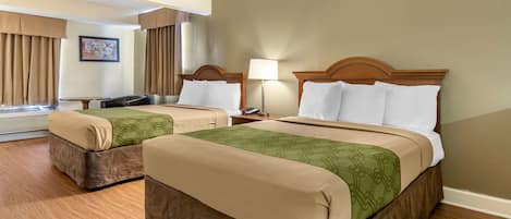 Blackout curtains, iron/ironing board, rollaway beds, free WiFi