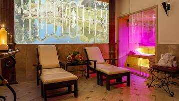 Sauna, bain à remous, hammam, massages des tissus profonds