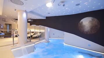 Sauna, hot tub, steam room, deep-tissue massages, sports massages