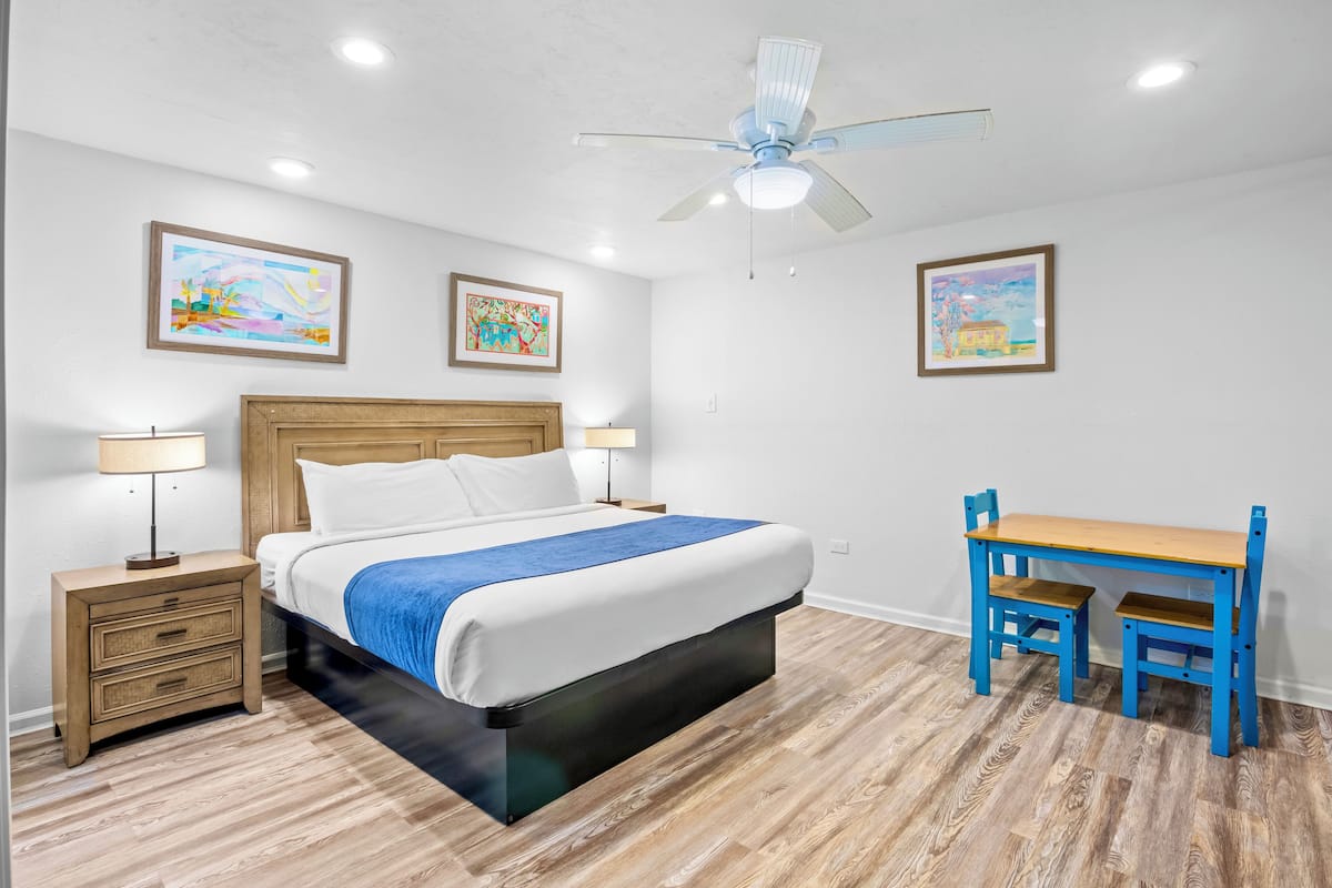 Standaard kamer, 1 kingsize bed | Individueel gemeubileerd, een strijkplank/strijkijzer, gratis wifi